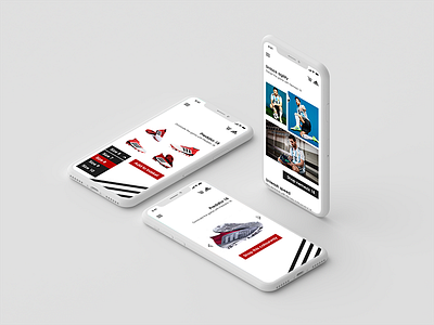 Adidas Football Boots App Screens adidas adobe app branding football interface minimal mobile mockup sport ui ux