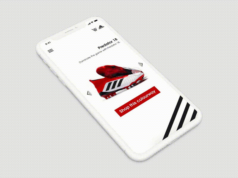 Adidas Football Boots App adidas adobe animation app branding football interface minimal mobile sport ui ux