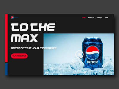 Pepsi Web UI Dark Version adobe branding design interface pepsi store typography ui ux web website xd
