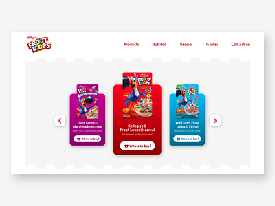 Froot Loops Web UI adobe branding cereal design experience froot loops interface ui ux web website xd