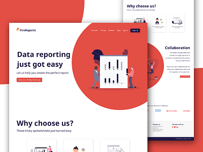 FireReports Home Page. adobe branding design experience finance illustration interface ui ux web website xd