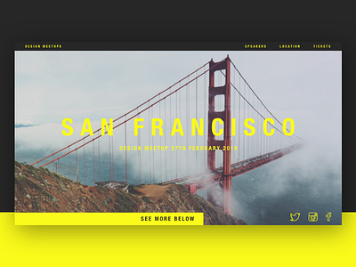 Design Meetup (San Francisco) Web UI adobe branding design interface meetups san francisco travel ui ux web website xd