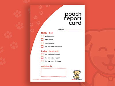 Groom Yo’ Pooch Report Card