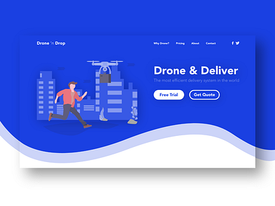 Drone n’ Drop Web UI adobe branding business delivery drone home page illustration landing page ui ux web website