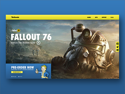 Fallout 76 Web UI adobe branding design fallout fallout 76 games gaming interface ui ux web website