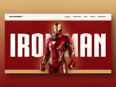 Iron Man Web UI adobe avengers branding design iron man marvel stark typography ui ux web website