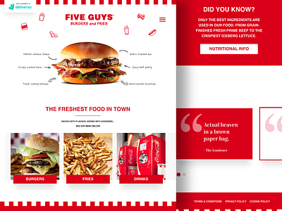 Five Guys Home Page Design adobe xd branding design graphic design interface ui ui design ux web web design website xd