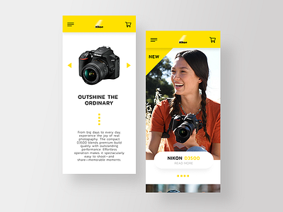 Nikon Mobile Website adobe branding camera design digital design dslr ecommerce figma mobile mobile app nikon photoshop responsive ui ui design ux web web design website