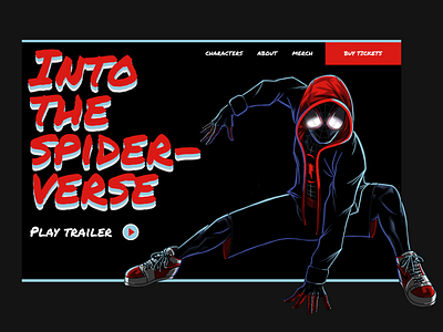 Into The Spider-Verse Landing Page branding design figma graphic design interface marvel movie spider verse spider web spiderman typography ui ux web web design website