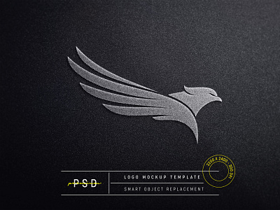 Embossed logo mockup on black fabric | Premium PSD Template branding gold embossing logo logo mockup mock up mockup