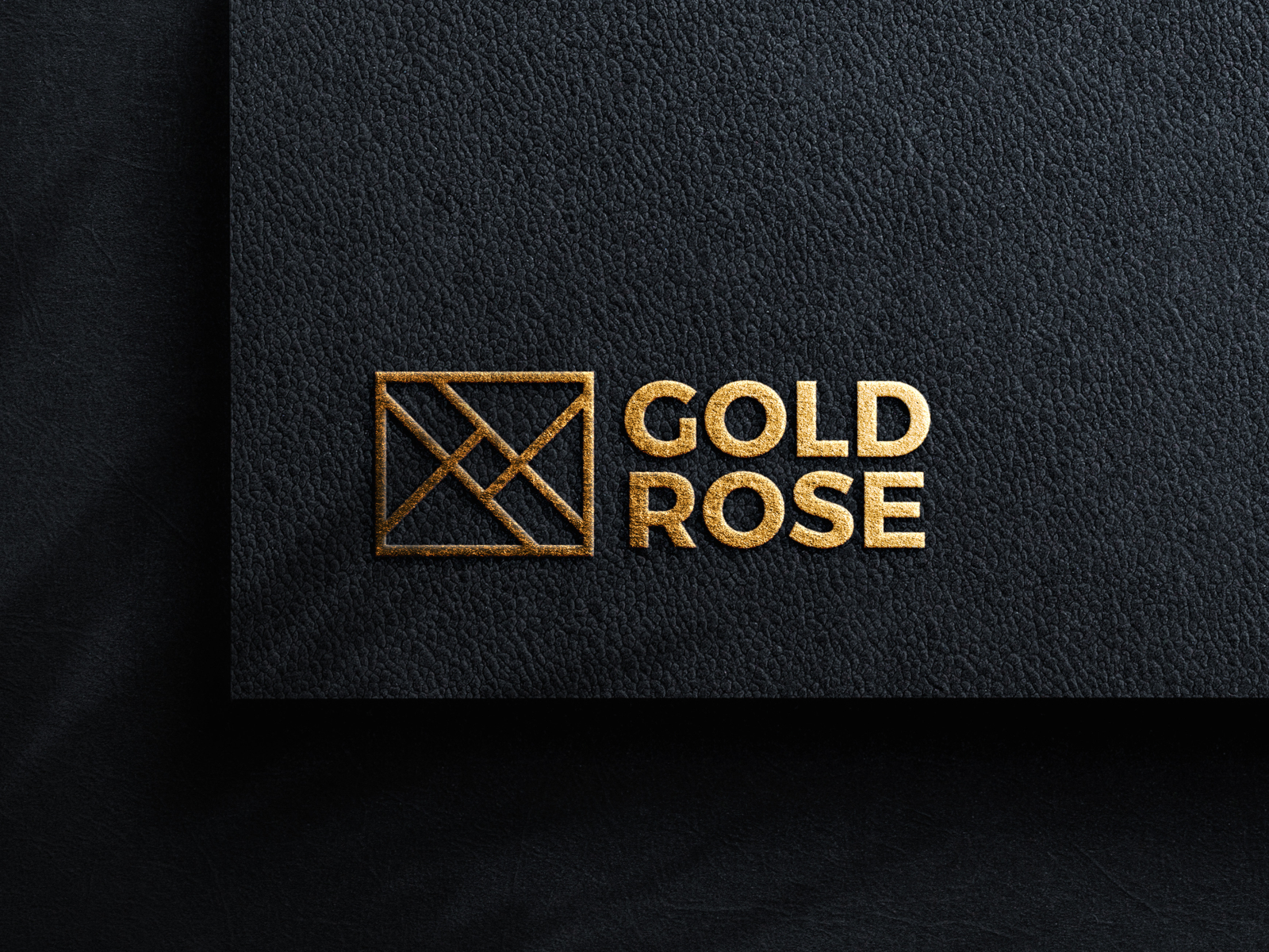 3D Black and Gold Text and Logo Mockup