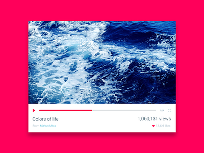 Video Player UI Design aqua blue color colorful gui ocean red sea ui video video player wave