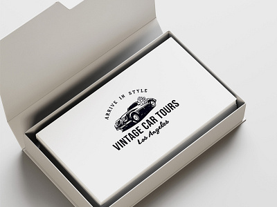 Logo for Vintage Car Tours. business card car logo logo mark logo type tour vintage