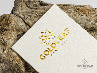 Goldleaf Logo Design cannabis godlleaf logo mark logo type weed