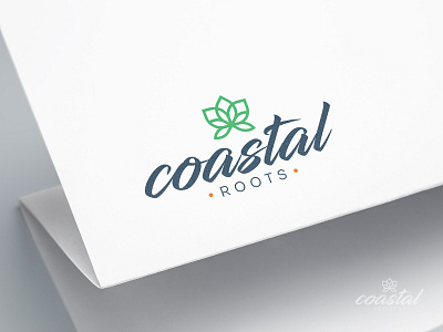 Coastal Roots Logo cannabis floral green leaf logo logo mark natural