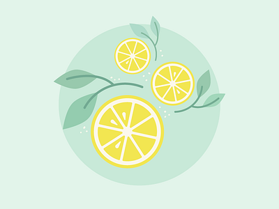 Lemons fruit graphic illustration lemon mint vector