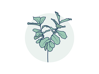 Second Lone House Plant flat icons illustration nature plant vector