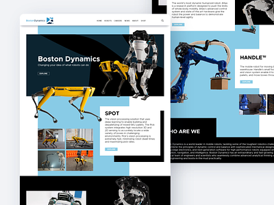 Boston Dynamic Redesign boston branding landing page logo robot ui webdesign website