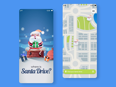 Santa Drive christmas mobile design mobile ui santa uber uber clone ui uidesign uiux