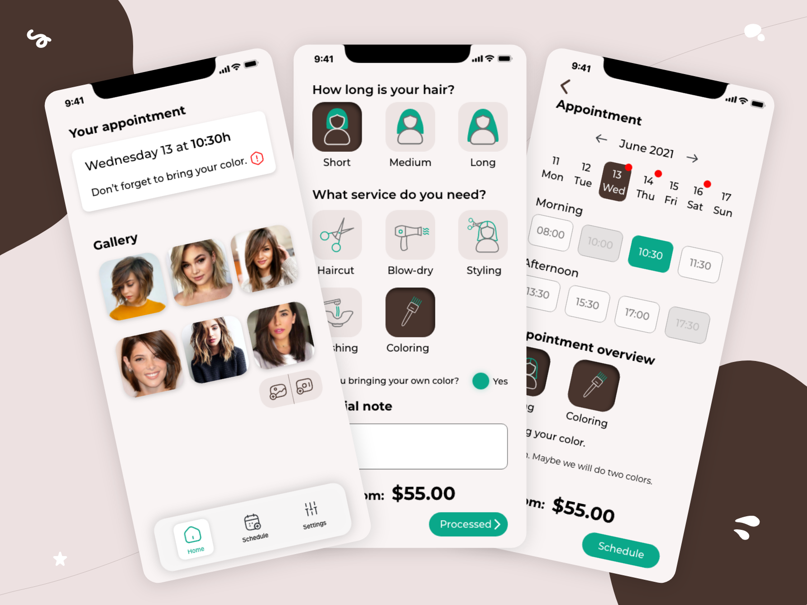 Hairdresser smart schedule app by Seke Nikola on Dribbble