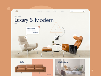 Interactive website for Luxury chairs chair landing page mobile app ui ux webdesign website website design
