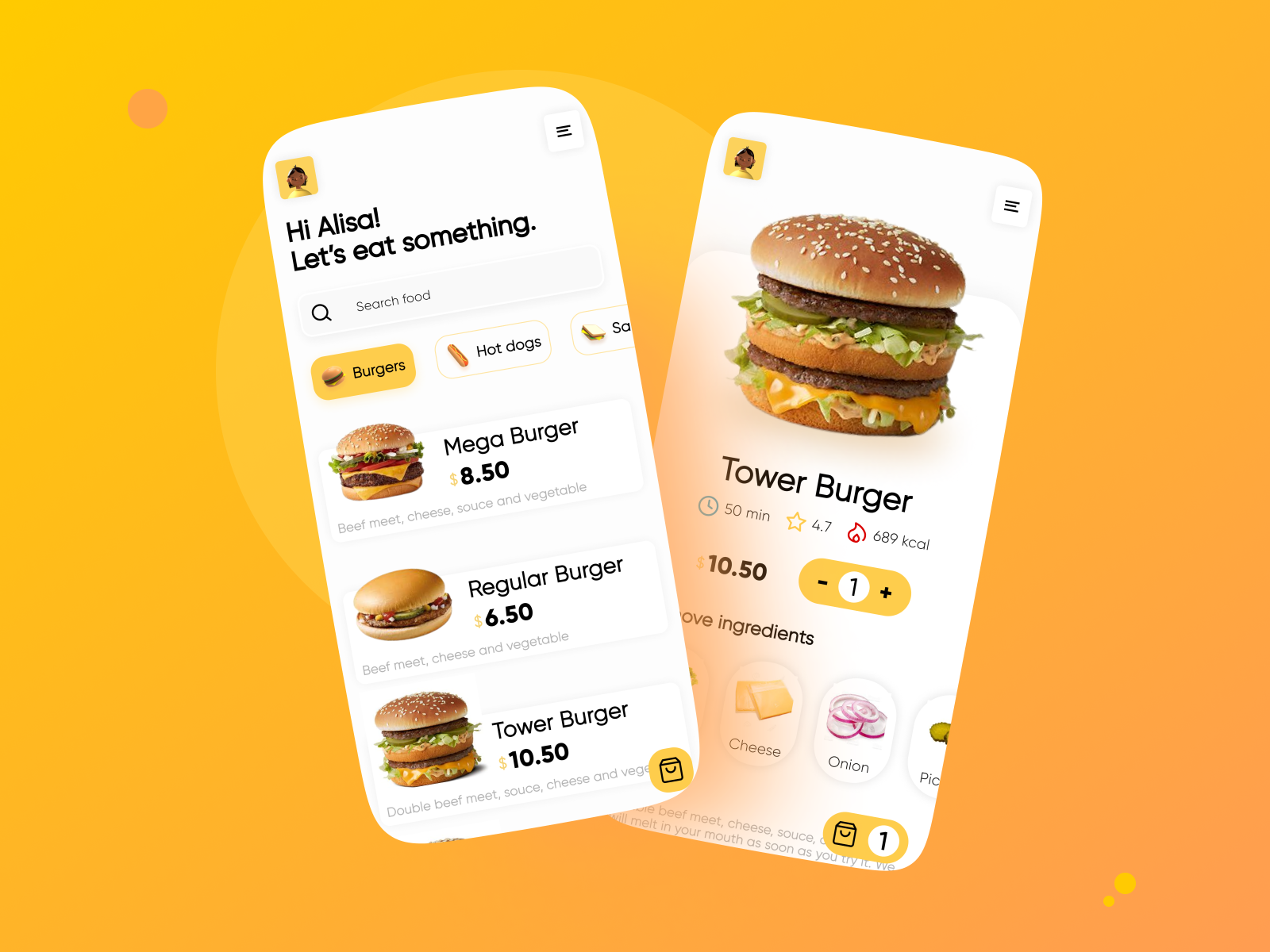 Fast food ordering app by Seke Nikola on Dribbble