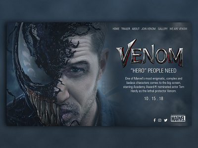 Venom Landing Page Design design movie venom webdesign website
