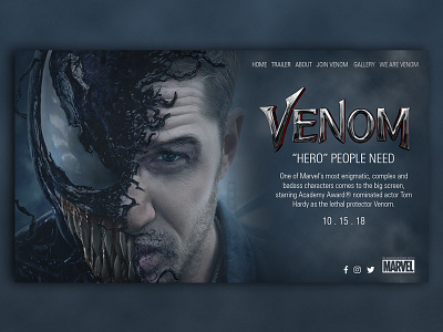 Venom Landing Page Design