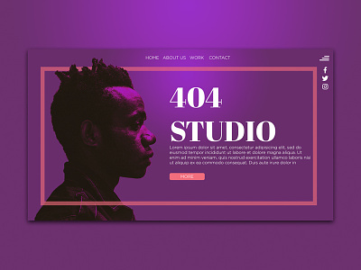 404 Studio Landing Page graphic design html landing page web design