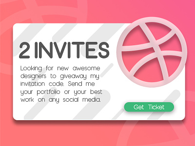 Dribbble Invite dribble invite graphic design invite ticket