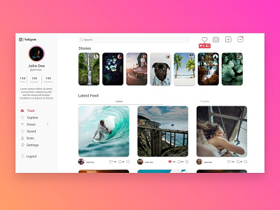 Instagram Website Redesign instagram landing page ui ux webdesign