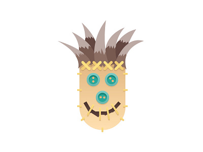 Scarecrow button doll emoji icon logo scarecrow