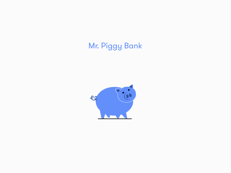 Mr. Piggy Bank after affects animated animation animation 2d bank blue design flat icon identity illustration logo minimal pig piggy piggy bank type vector