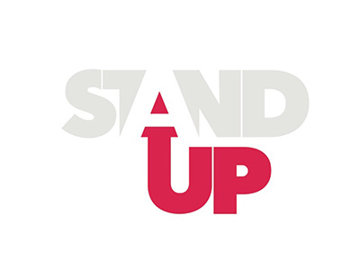 Stand Up Logo branding creative design identity logo typography