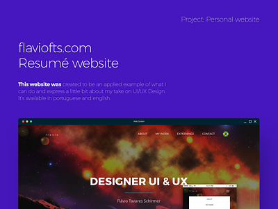 2015 Web Portfolio brand concept designer flaviofts personal portfolio resume ui ux web website