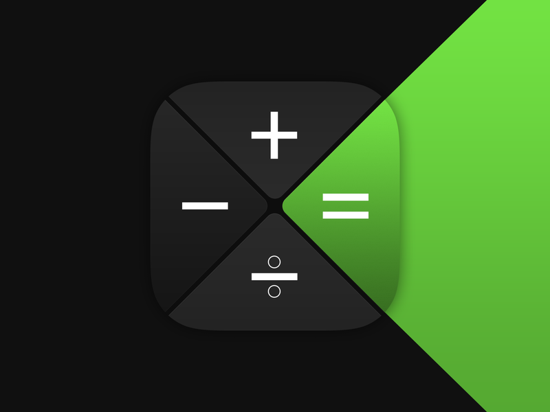 CalcX Mobile Icon app app concept calc calculator concept dark gradient green icon icon design iconography icons math mobile mobile app numbers presentation showcase