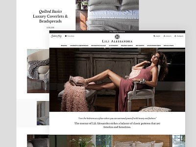 Luxury Bedding Store contact page ecommerce homepage locations page luxury online store product page