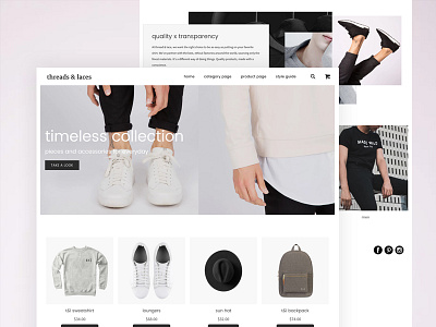 threads & laces apparel ecommerce shoes store theme volusion website
