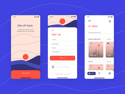 Travel App app appdesign branding design digital figmadesign graphicdesign illustration product design sketch technology ui ux vector