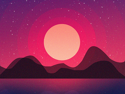 Sunset illustration 36days y 36daysoftype art digitalart graphicdesign illustration