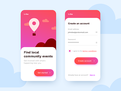 Sign up concept dailyui gradient illustration mobile signup ui