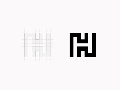 Simple Geometric H Icon branding design geometric grid icon logo mark simple type typography vector white
