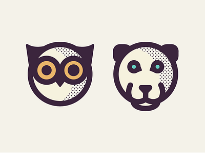 Owl & Panther Illustrations animals illustration logo owl panther