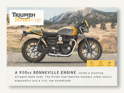 Thirty UI #2 - Motorcycle Product Card card motorcycle product card thirty ui triumph vintage yellow