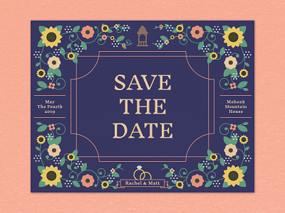 Save The Date flowers illustration save the date wedding