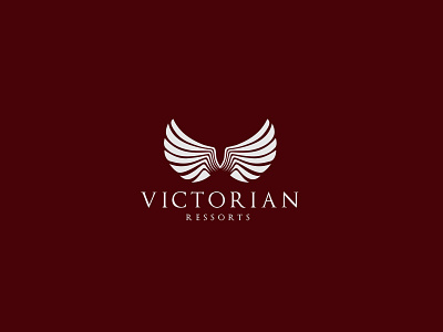Victorian Ressorts brand branding creative fly hotel logo logos luxury resorts unique wing wings
