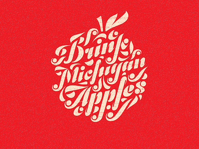 Drink Michigan Apples apple apples beer cider drink illustration lettering michigan odesta swash typography vllg