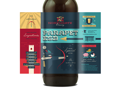 Parapet ESB alcohol archer beer bitter character illustration label magic minnesota packaging silly vector