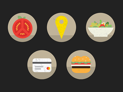 Food Genius Icons brand burger flat food foodgenius icon illustration map mark salad tomato vector