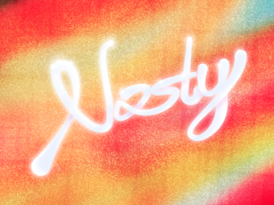 Nasty Lettering 80s color energy excitement fun lettering ligature logo nasty script swash